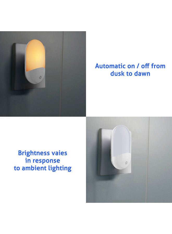 مصباح ليلي LED بإضاءة ليلية مزود بجهاز استشعار ضوئي ذكي ومقبس أصفر 18 x 6.2 x 14سم  - Image 3