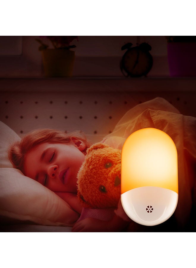 مصباح ليلي LED بإضاءة ليلية مزود بجهاز استشعار ضوئي ذكي ومقبس أصفر 18 x 6.2 x 14سم  - Image 1