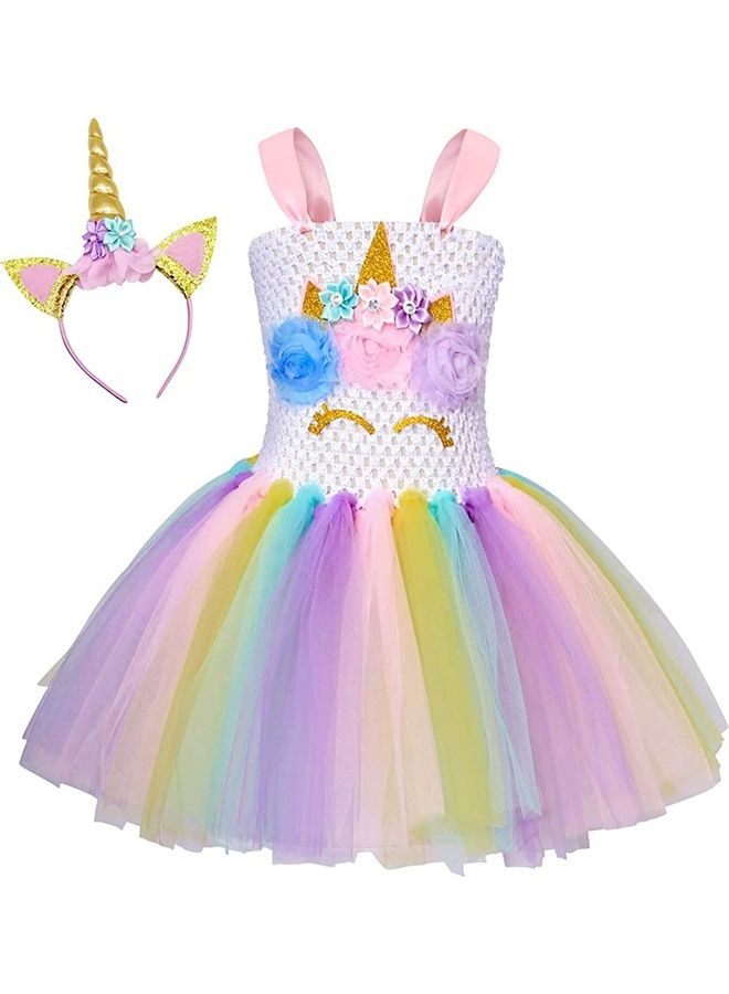 XiuWoo Princess Cosplay Costume With Unicorn Headband 130cm - Image 1