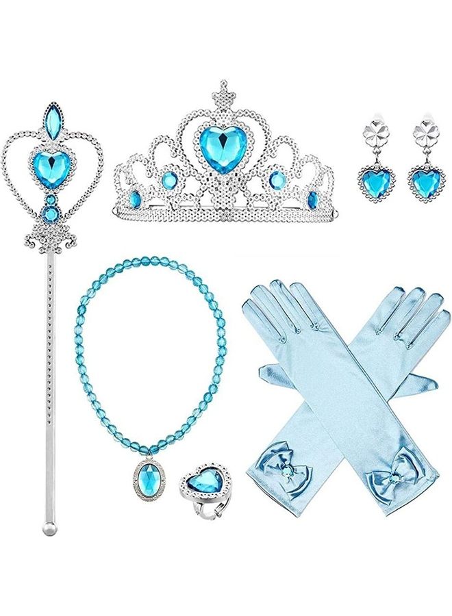 XiuWoo - Cindrella Princess Costume For Girl With Accessories - Light Blue 120cm - Image 1