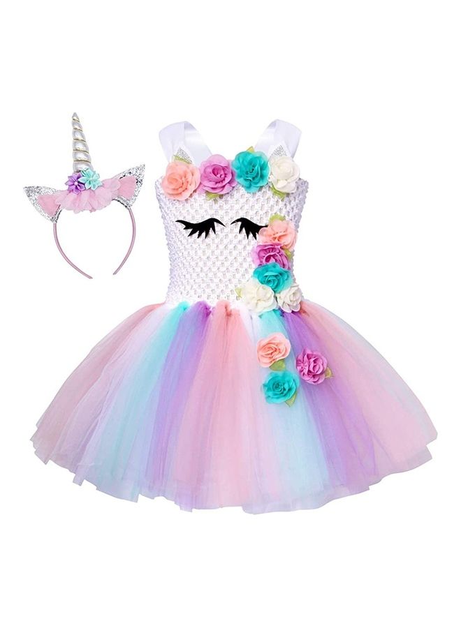 XiuWoo Princess Cosplay Costume With Unicorn Headband 140cm - Image 1