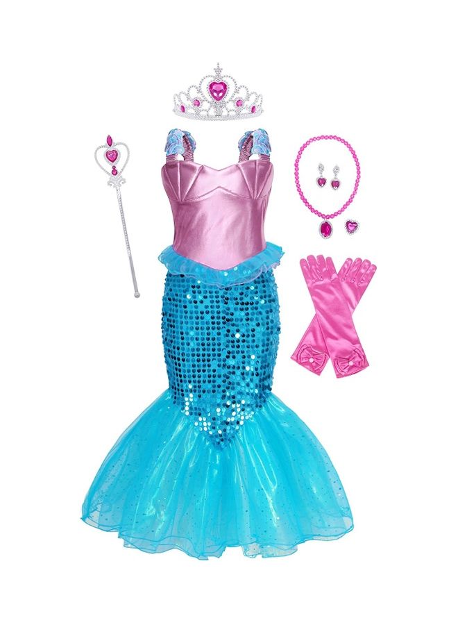 XiuWoo Mermaid Costume with Jewellery Set 130cm - Image 1