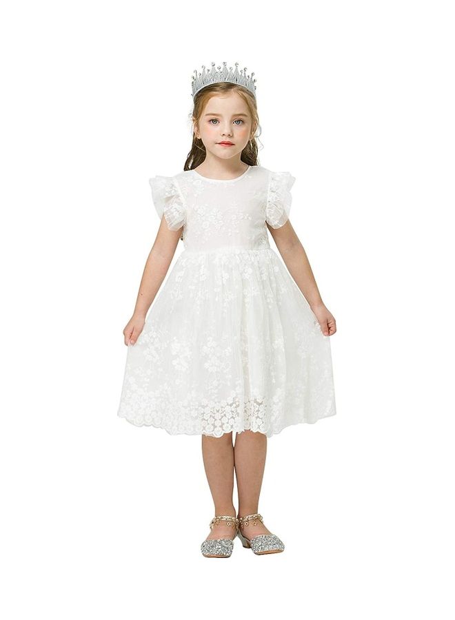 XiuWoo Princess Costume with Crown Shape Headband 100cm - Image 1