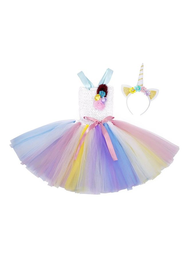 XiuWoo Princess Cosplay Costume With Unicorn Headband 140cm - Image 4