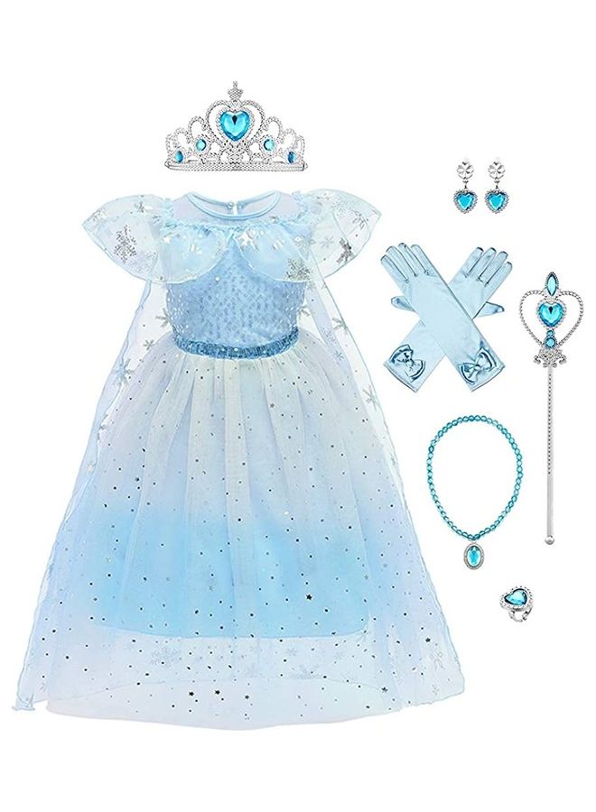 XiuWoo Princess Party Costume with Jewellery Set 110cm  - Image 1