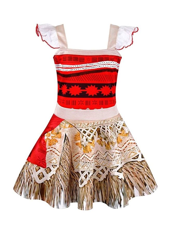 XiuWoo 2-Piece Princess Costume with Necklace and Head Flower 100cm - Image 2