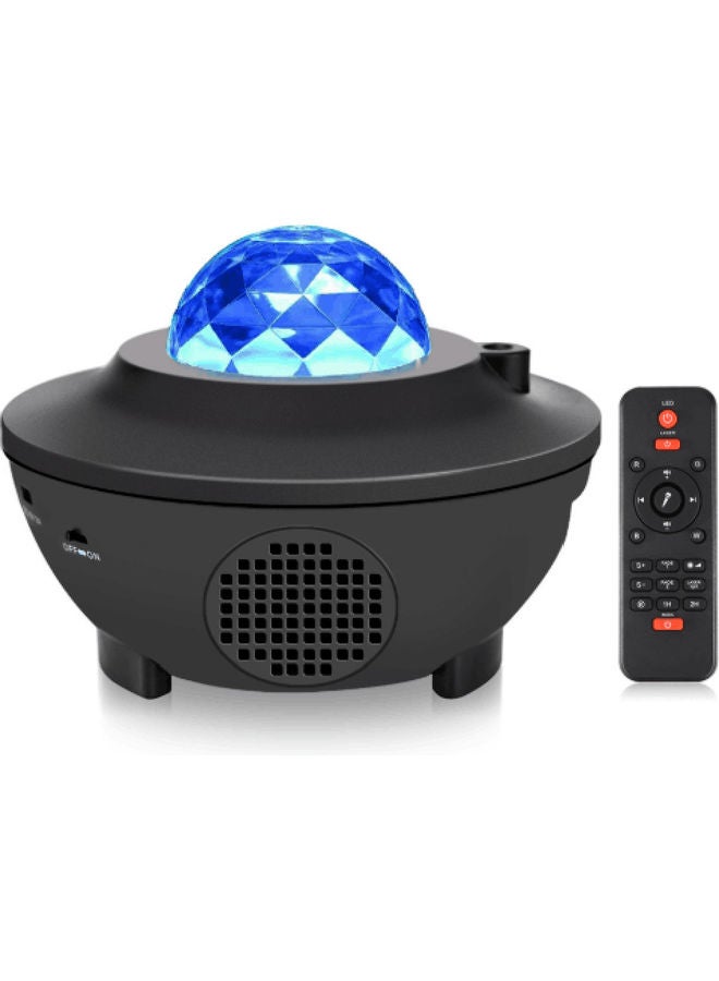 مصباح LED عارض النجوم يعمل بالصوت بجهاز تحكم عن بعد أسود  - Image 1