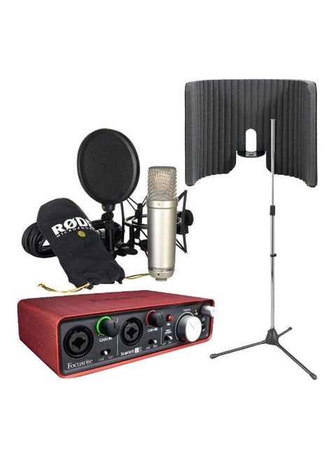 Microphone Rode NT1-A, Focusrite Scarlett 2i2 3rd Gen AIR And Stand 5607488133 Red/Black/Silver