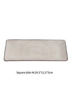 Sharpdo Rectangular Dinner Plate Brown/White 24.5x11.5x2cm  - Image 4