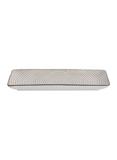 Sharpdo Rectangular Dinner Plate Brown/White 24.5x11.5x2cm  - Image 2