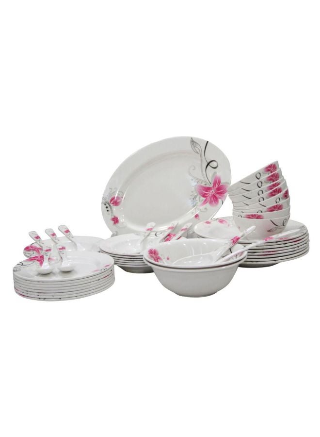 Royalford 45-Piece Dinner Set White/Pink/Black - Image 1