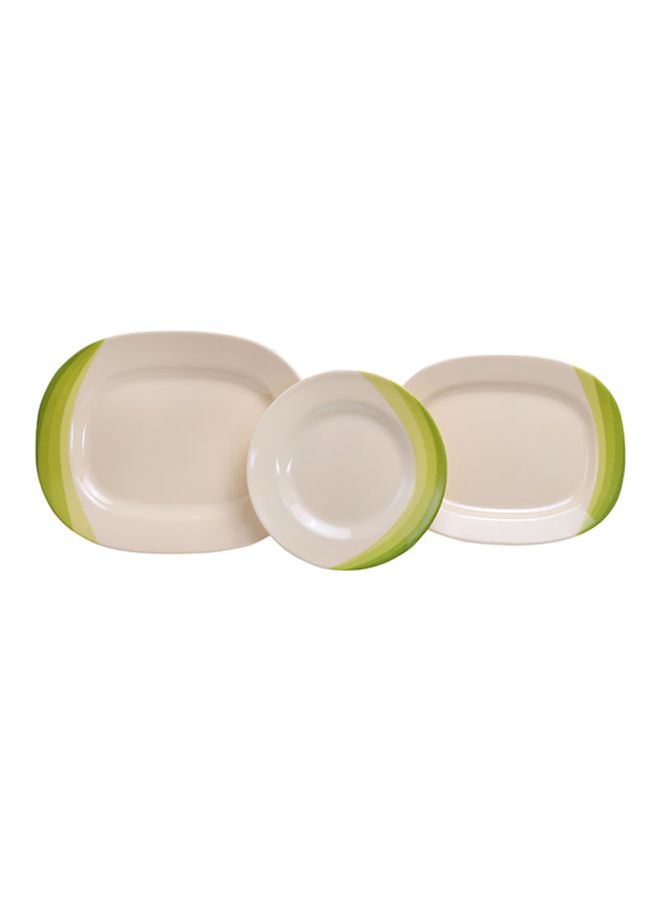 64 Piece Melamineware Dinner Set RF8101 Oval Plates Dinner Plates Dessert Plates Round Bowls Soup Bowls Rice Spoons and Spoons Beige/Green 47X29.5X29.3cm - v1615640339/N23197340A_4