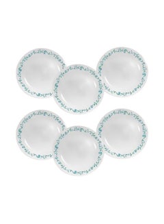 Corelle 6-Piece Livingware Country Cottage Plate Set White/Blue/Green 22.6cm  - Image 1