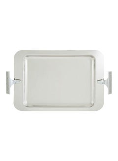REGENT Glitter Stainless Steel Rectangular Tray Silver 51x31cm  - Image 1