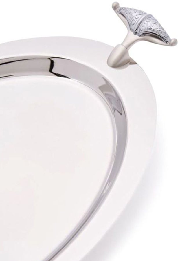 ريجنت صينية ماليكا بيضاوية الشكل فضي 50x26سم - Image 3