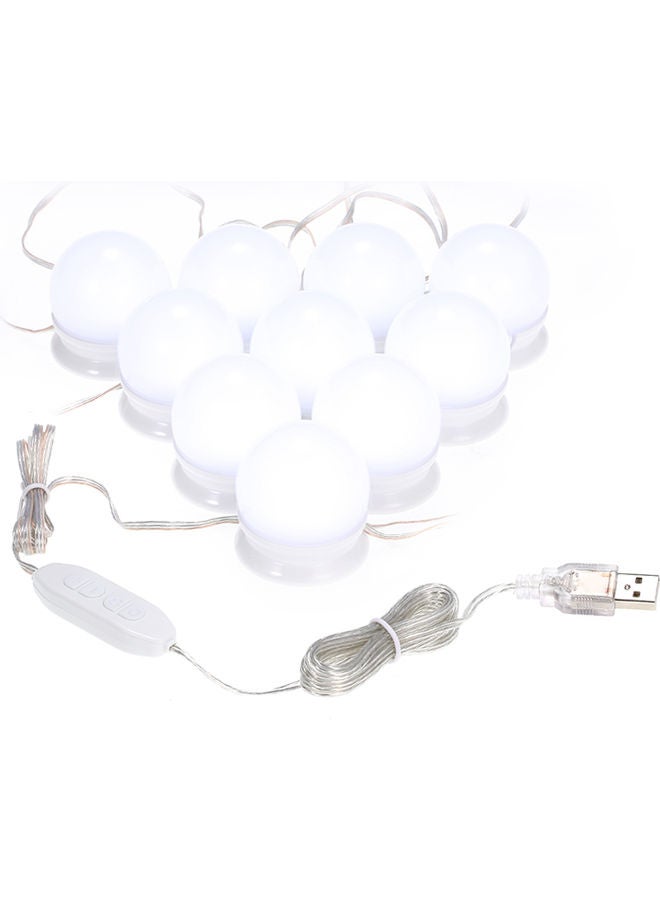 10-Piece LED Make Up Mirror Light White