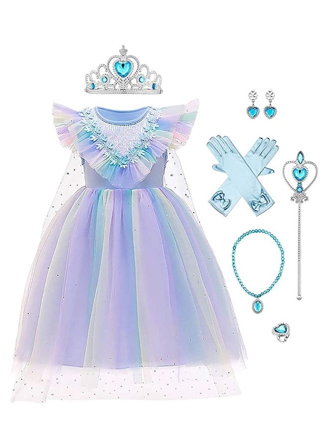 XiuWoo Princess Party Costume with Jewellery Set 110cm - Image 1