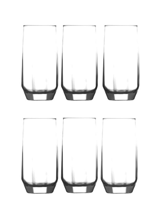LAV 6-Piece Diamond Soft Drink Glass Set Clear  - Image 1