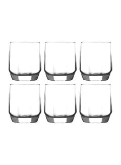 6-Piece Diamond Glass Set Clear