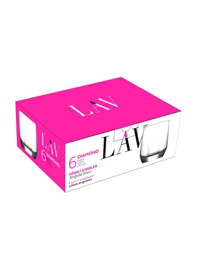 LAV - 6-Piece Diamond Glass Set Clear - Image 1