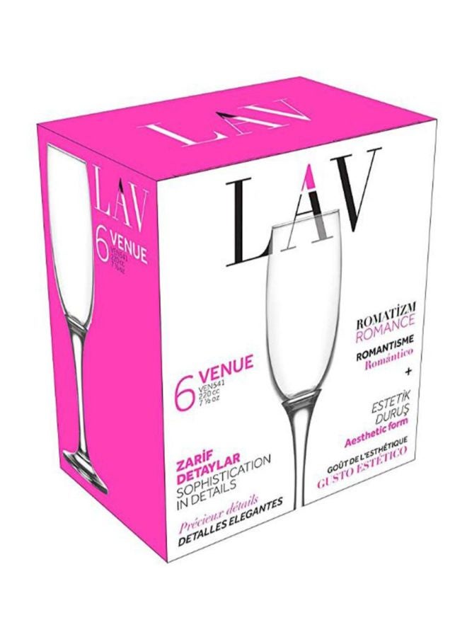 لاف طقم كؤوس فينيو، 6 قطع شفاف 220ملليلتر - Image 3