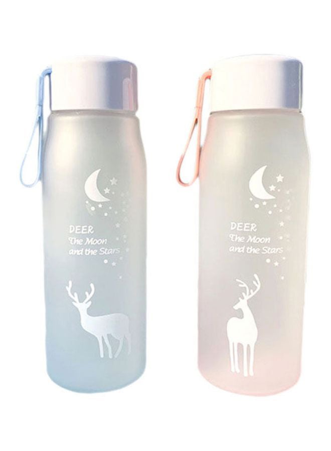 بيوينتي طقم زجاجات مياه قابلة للحمل من قطعتين أزرق/ وردي 20x6.5سم - Image 1