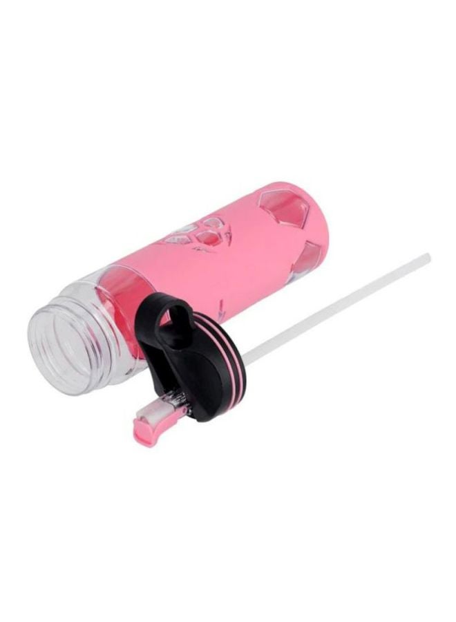 DELCASA Printed Plastic Water Bottle Pink/Black/Clear  - Image 2