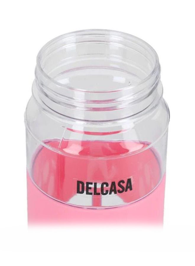 DELCASA Printed Plastic Water Bottle Pink/Black/Clear  - Image 4