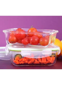 Royalford 2Pcs Airtight Container Heat Resistant Borosilicate Glass 2X600Ml 169X124X54Mm Multicolor Assorted  - Image 4
