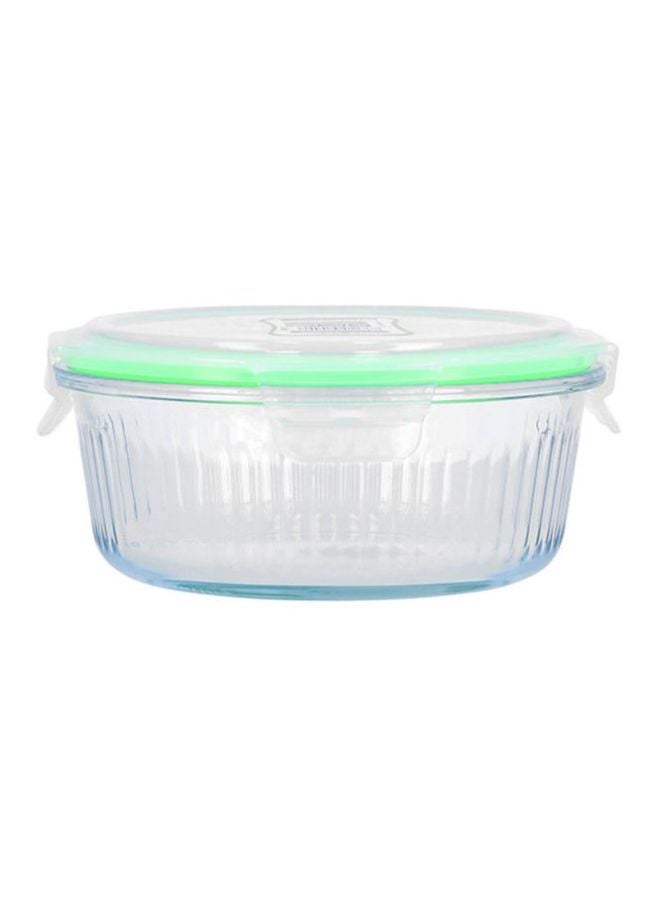 High Borosilicate Glass Food Container Clear/Green 0.95Liters - v1615641281/N35033918A_1