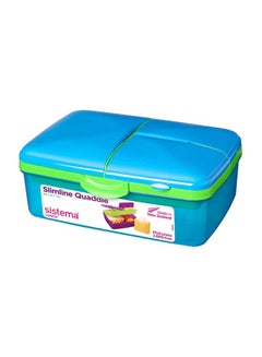 sistema Slimline Quaddie Lunch Box Blue/Green 23x16.2x9.6cm  - Image 1