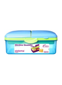 sistema Slimline Quaddie Lunch Box Blue/Green 23x16.2x9.6cm  - Image 2