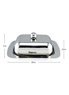 Fissman Stainless Steel Butter Dish Silver 18x12x7cm  - Image 2