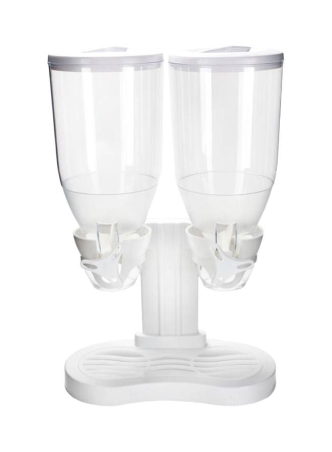 ALBERTO Double Cereal Dispenser White/Clear 31x45cm  - Image 1