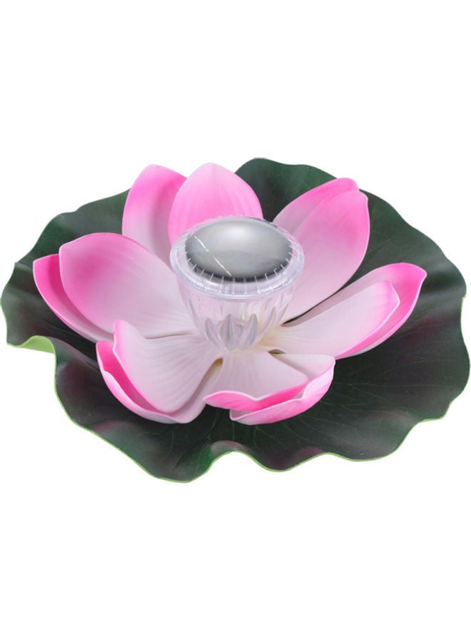 Generic Solar Powered LEDs Lotus Light Pink/White/Green 13x12x13cm 