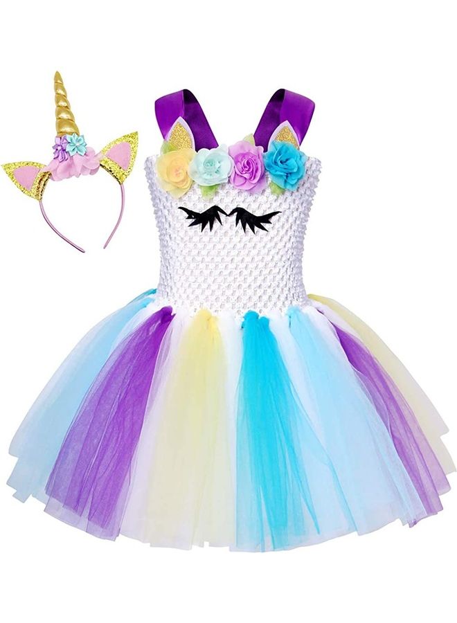 XiuWoo Princess Cosplay Costume With Unicorn Headband 90cm - Image 1