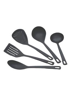 ترامونتينا طقم أدوات تحضير الطعام مكونة من 5 قطع أسود Spatula (36x8x3.5), Ladle (36x9x6.5), Spoon (29x5.5x8)سم 