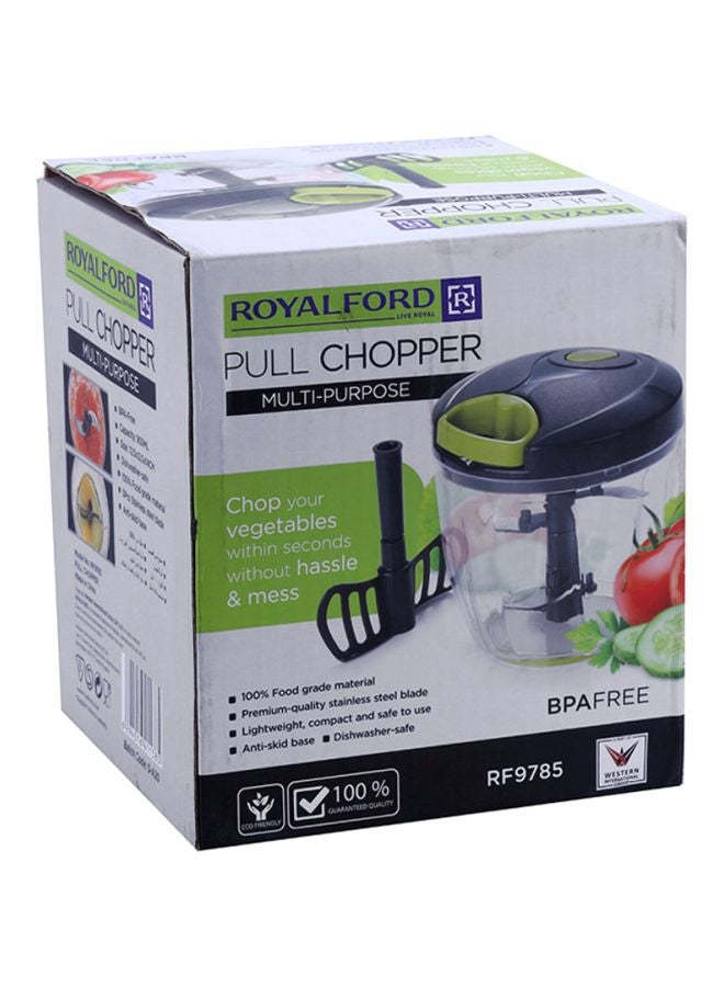 900Ml Multi-Purpose Pull Chopper 100% Food Grade Material Premium Quality Ss Blade Lightweight Compact, Safe To Use Anti-Skid Base Dishwasher-Safe Bpa Free Multi-Color Assorted Color 12.5X12.5X14cm