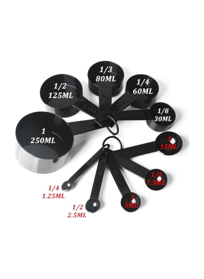 Sharpdo 10-Piece Cooking Accessories Set Black 5x Cups (250, 125, 80, 60, 30), 5xSpoons (1.25, 2.5, 5, 7.5 ,15)ml - Image 4