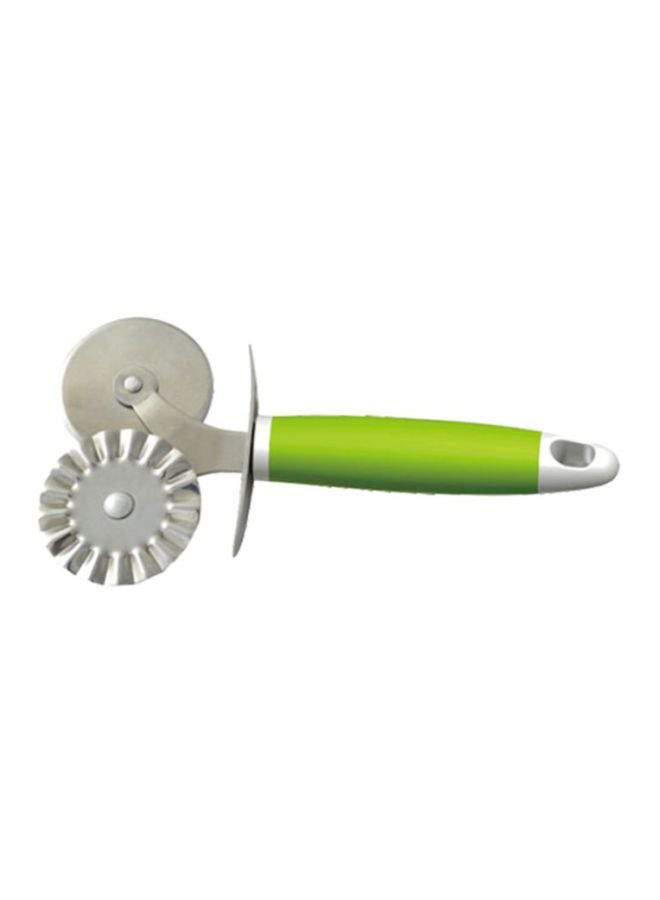 Royalford Double Pizza Cutter Silver With Green Handle  - Image 1