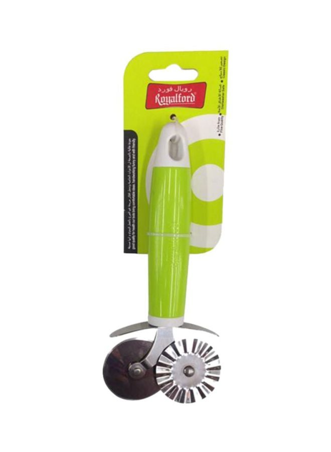 Royalford Double Pizza Cutter Silver With Green Handle  - Image 2