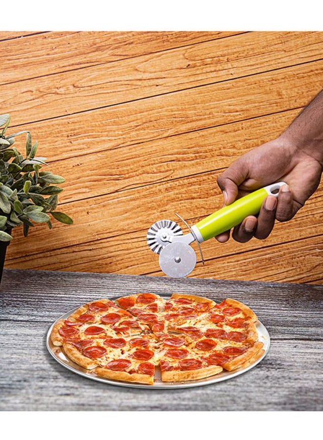 Royalford Double Pizza Cutter Silver With Green Handle  - Image 4
