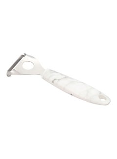 Royalford Y-Peeler Extra Sharp Ss Blade With Marble Designed Handle Premium Quality Kitchen Tools White/Grey 8cm  - Image 1