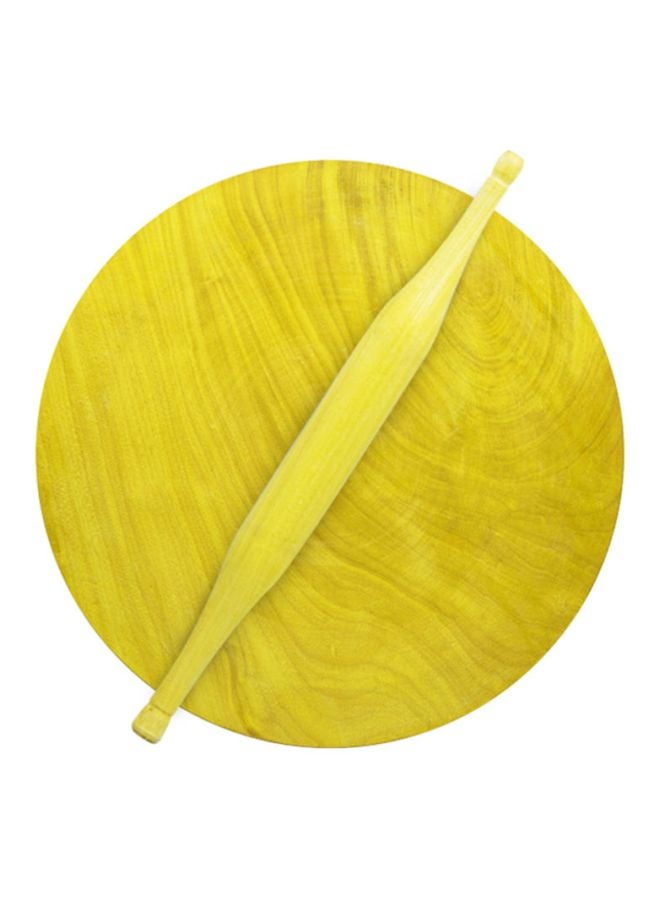 RAJ - Rolling Pin Set With Chakla Table Beige 11inch - Image 1
