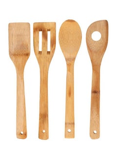 ديلكاسا طقم ملاعق خشبية من 4 قطع بيج 4x14سم  - Image 1