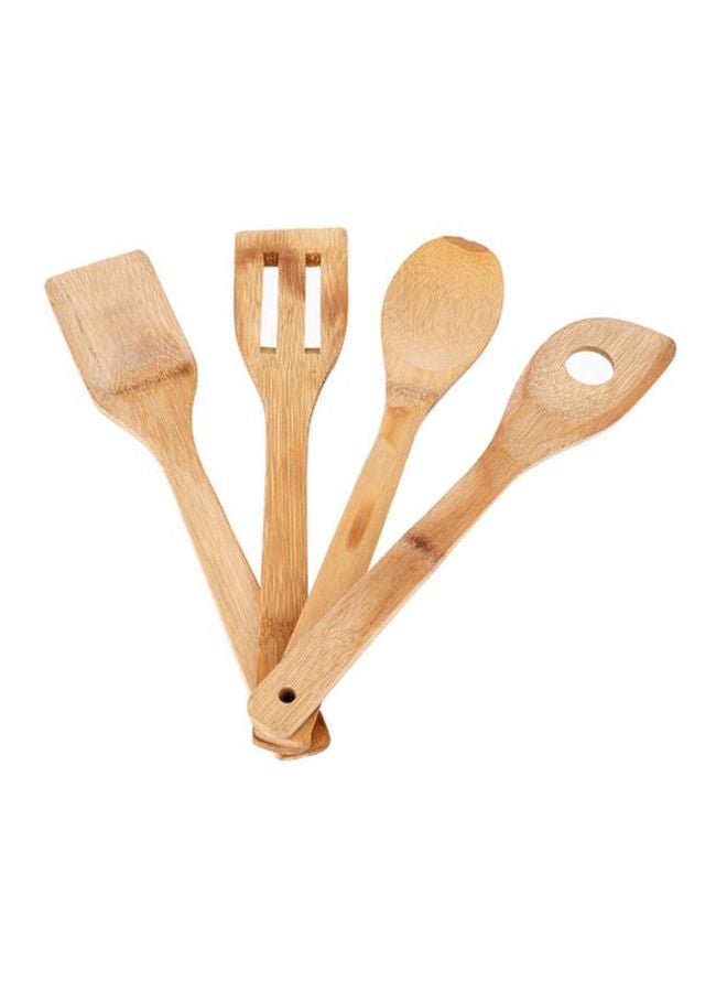 DELCASA 4-Piece Wooden Spatula Set Beige 4x14cm - Image 3