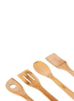 ديلكاسا طقم ملاعق خشبية من 4 قطع بيج 4x14سم  - Image 4