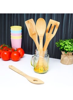 ديلكاسا طقم ملاعق خشبية من 4 قطع بيج 4x14سم  - Image 5