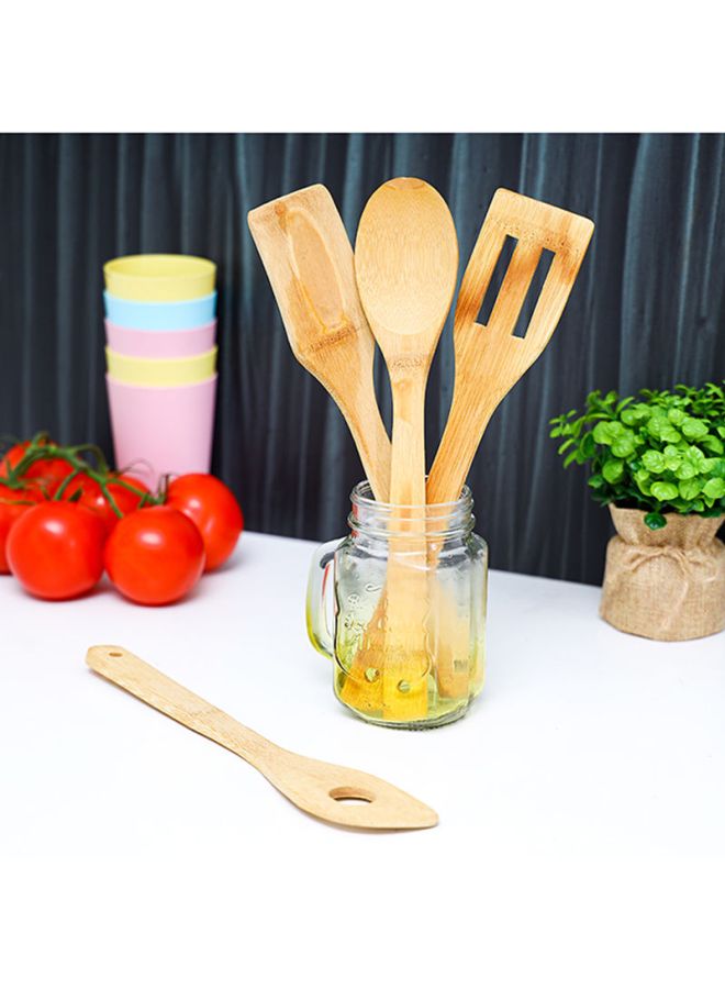 DELCASA 4-Piece Wooden Spatula Set Beige 4x14cm - Image 5