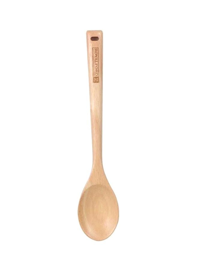 Royalford Rubber Wood Serving Spoon Brown 30x6cm  - Image 1